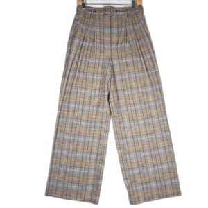 NWOT A New Day Plaid High-Rise Belted Wide-Leg Trousers – Size 6